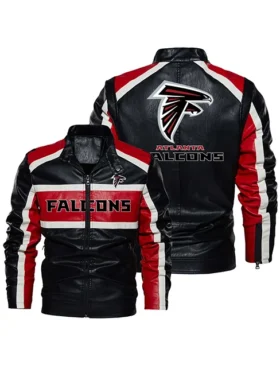NFL Atlanta Falcons Biker Leather Jacket