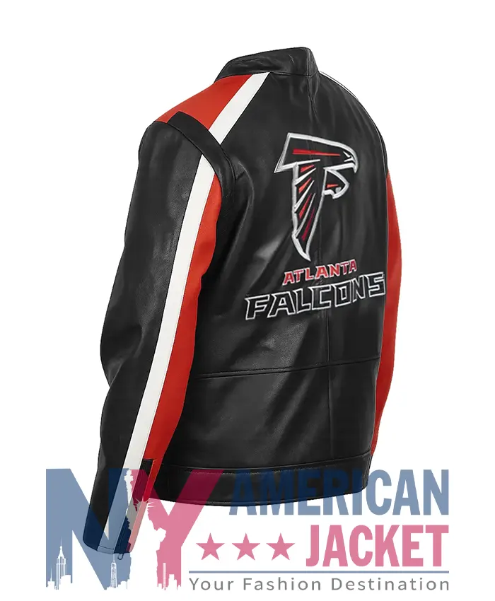 NFL Atlanta Falcons Leather Biker Jacket