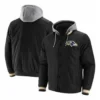 NFL Baltimore Ravens Black Satin Varsity Hooded Jacket