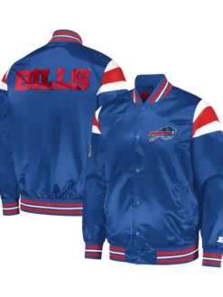 NFL Buffalo Bills Blue Satin Varsity Jacket