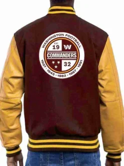 NFL Washington Commanders Wool Varsity Jacket Back