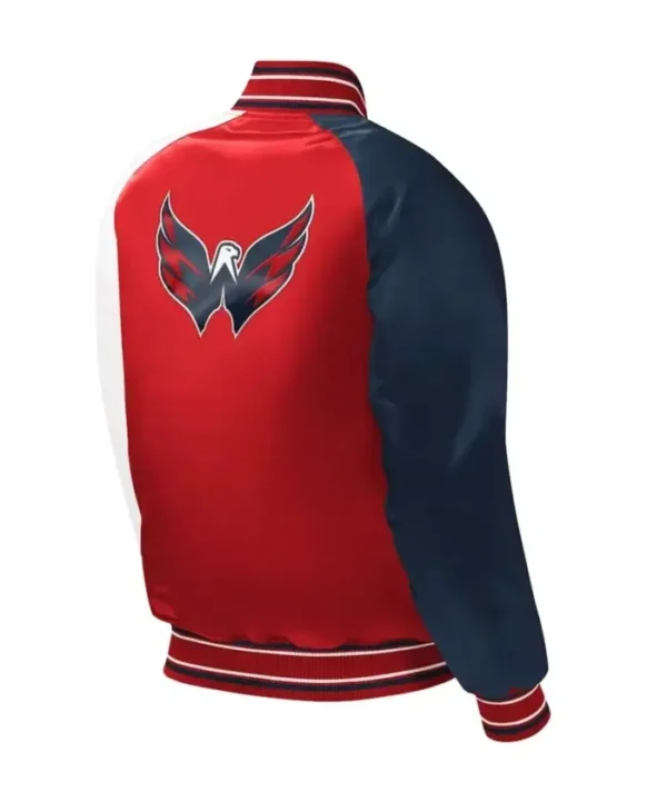 NHL Capitals Varsity Satin Jacket Back