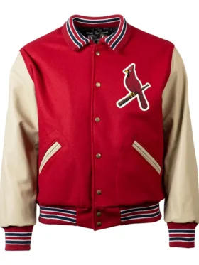 NHL Cardinals Full Snap Red Wool Varsity Jacket