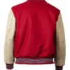 NHL Cardinals Full Snap Red Wool Varsity Jacket Back