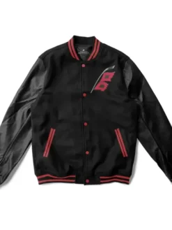 NHL Carolina Hurricanes Black Wool Letterman Varsity Jacket