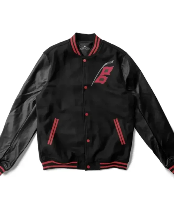 NHL Carolina Hurricanes Black Wool Letterman Varsity Jacket