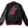 NHL Carolina Hurricanes Black Wool Letterman Varsity Jacket Back