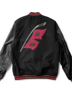 NHL Carolina Hurricanes Black Wool Letterman Varsity Jacket Back