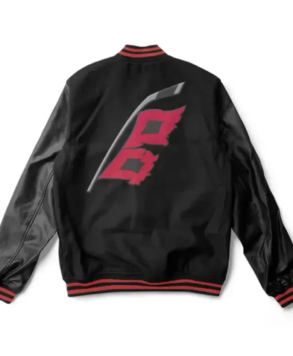 NHL Carolina Hurricanes Black Wool Letterman Varsity Jacket Back
