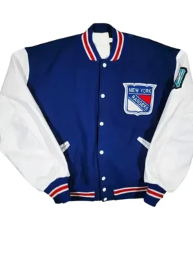 NHL New York Rangers Blue And White Varsity Jacket