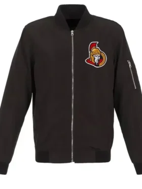 NHL Ottawa Senators Black Lightweight Vintage Bomber Jacket