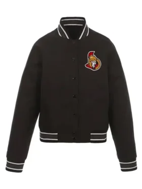 NHL Ottawa Senators Poly Twill Front Hit Black Jacket