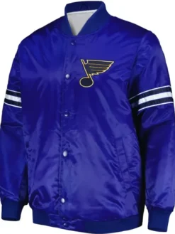 NHL St Louis Blues Blue Satin Varsity Jacket