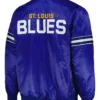 NHL St Louis Blues Blue Satin Varsity Jacket Back