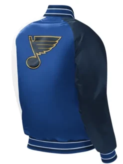 NHL St Louis Blues Starter Satin Varsity Jacket Back