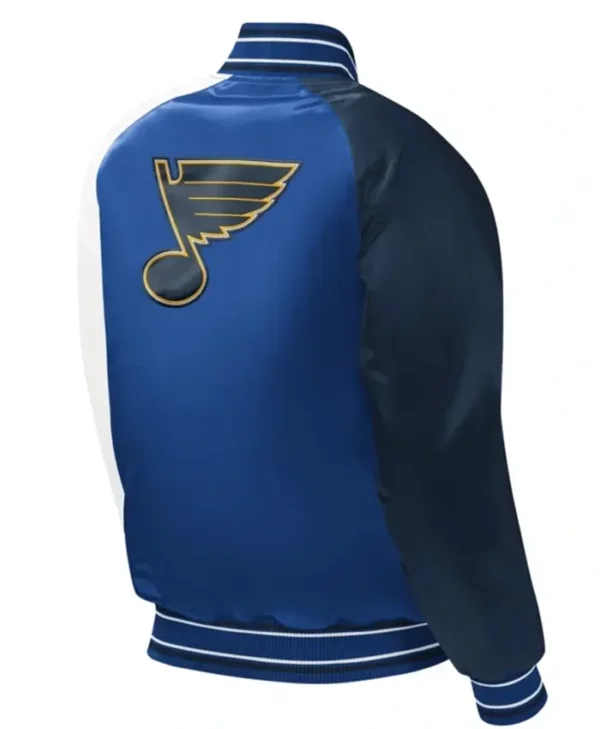 NHL St Louis Blues Starter Satin Varsity Jacket Back