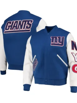 NY Giants Pro Standard Logo Blue Varsity Jacket