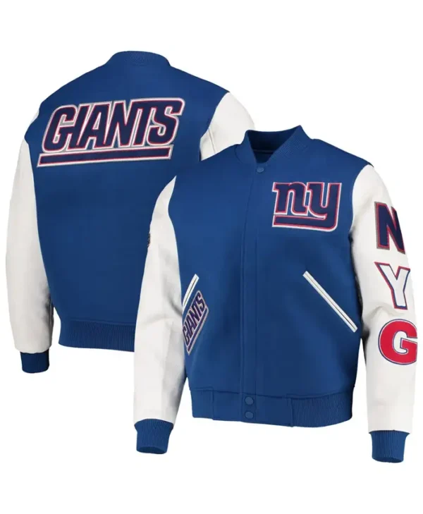 NY Giants Pro Standard Logo Blue Varsity Jacket