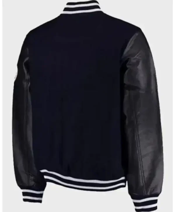 NY Yankees Aaron Boone Navy Blue Varsity Jacket Back