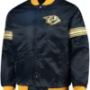 Nashville Predators Blue Starter Satin Varsity Jacket