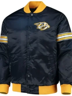 Nashville Predators Blue Starter Satin Varsity Jacket