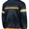 Nashville Predators Blue Starter Satin Varsity Jacket Back