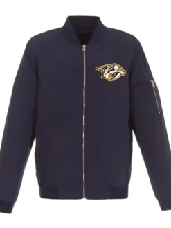 Nashville Predators Navy Blue Bomber Jacket