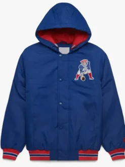 New England Patriots Blue Puffer Hooded Jacket
