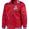 New England Patriots Captain Red Satin Bomber Jacket
