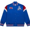 New England Patriots Full-Snap Blue Satin Varsity Jacket