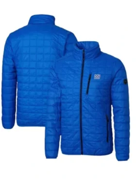 New York Giants NFL Blue Throwback Puffer Jacket