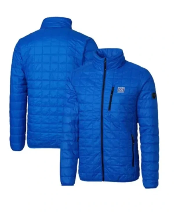 New York Giants NFL Blue Throwback Puffer Jacket
