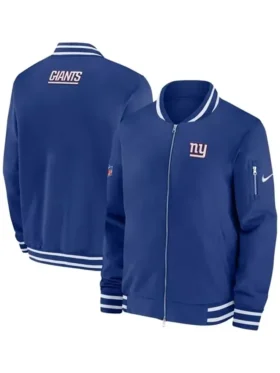New York Giants Sideline Coaches Blue Bomber Jacket
