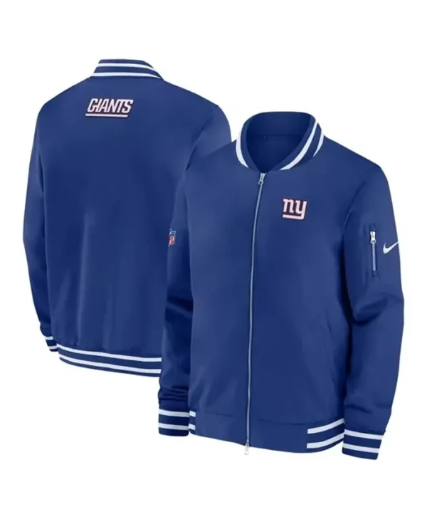 New York Giants Sideline Coaches Blue Bomber Jacket