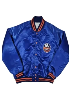 New York Islanders Letterman Satin Varsity Jacket