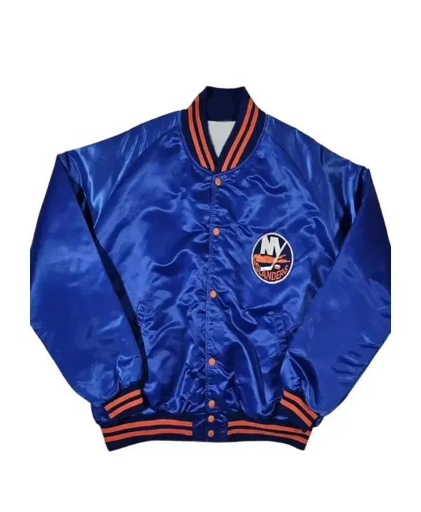 New York Islanders Letterman Satin Varsity Jacket