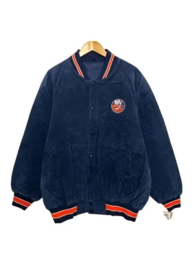 New York Islanders Vintage 1990s Suede Varsity Jacket