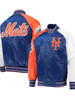 New York Mets Full Snap Satin Varsity Jacket