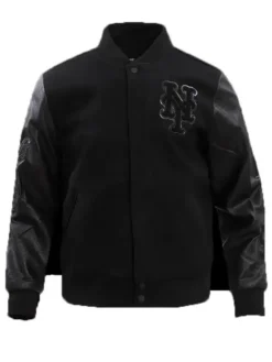 New York Mets Mets Wool Black Varsity Jacket