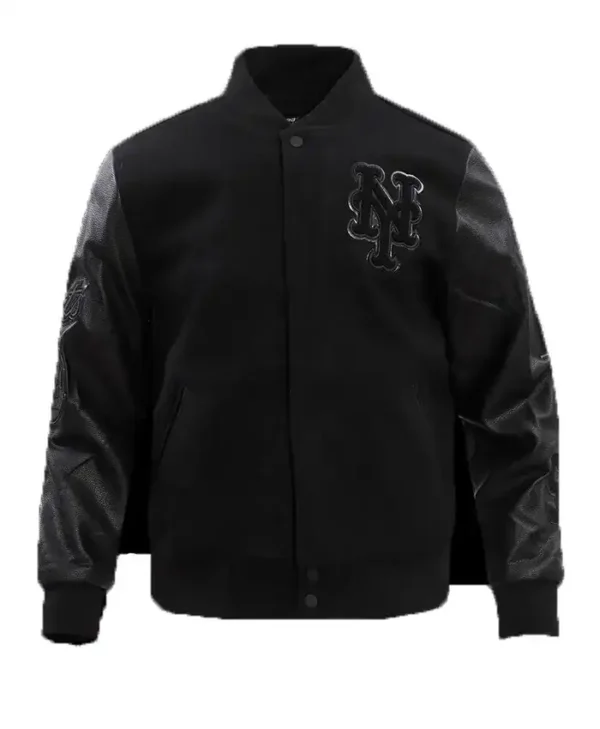 New York Mets Mets Wool Black Varsity Jacket