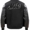 New York Mets Mets Wool Black Varsity Jacket Back