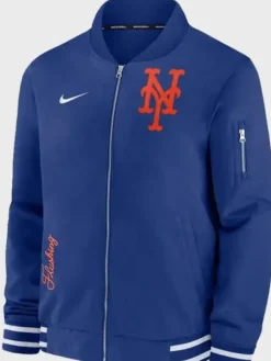 New York Mets Nacy Blue Zip Bomber Jacket