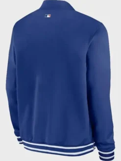 New York Mets Nacy Blue Zip Bomber Jacket Back