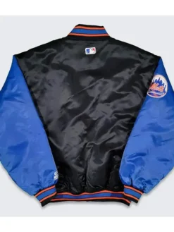 New York Mets Vintage Starter Black Varsity Jacket Back