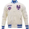 New York Mets White Vintage Varsity Starter Jacket