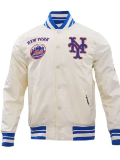 New York Mets White Vintage Varsity Starter Jacket