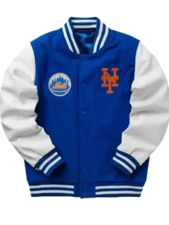 New York Mets Wool Blue And White Varsity Jacket