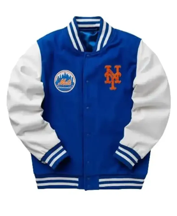 New York Mets Wool Blue And White Varsity Jacket