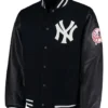 New York Yankee Black Wool Letterman Varsity Jacket