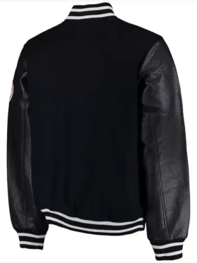 New York Yankee Black Wool Letterman Varsity Jacket Back